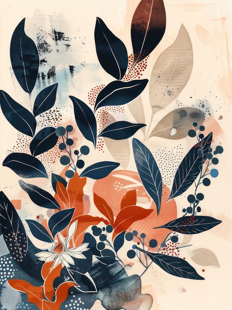 Abstract Leaves Canvas Print 1