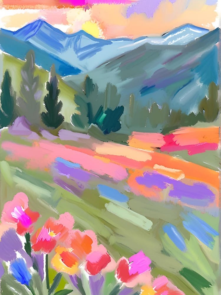 Wildflowers At Sunset