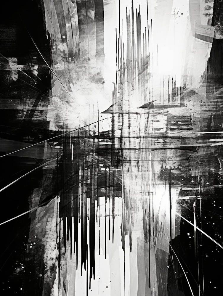 Distorted Reality Abstract Black And White 3