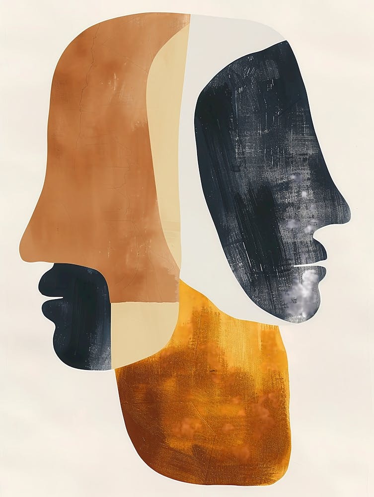 Two Faces Abstract Earth Tones