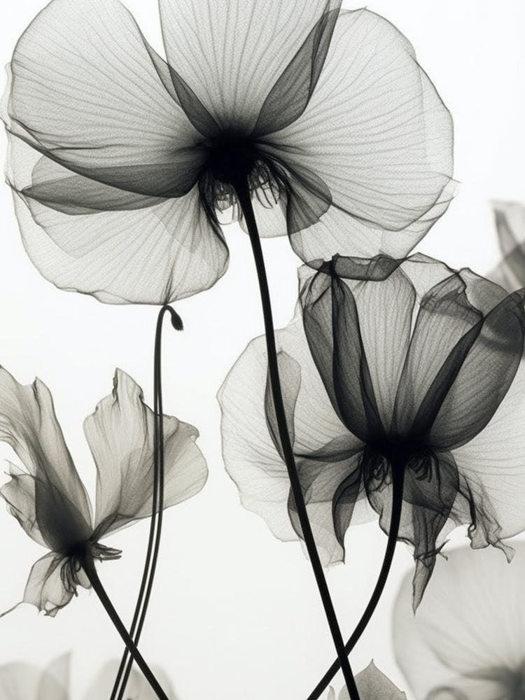 Black White Image Flowers