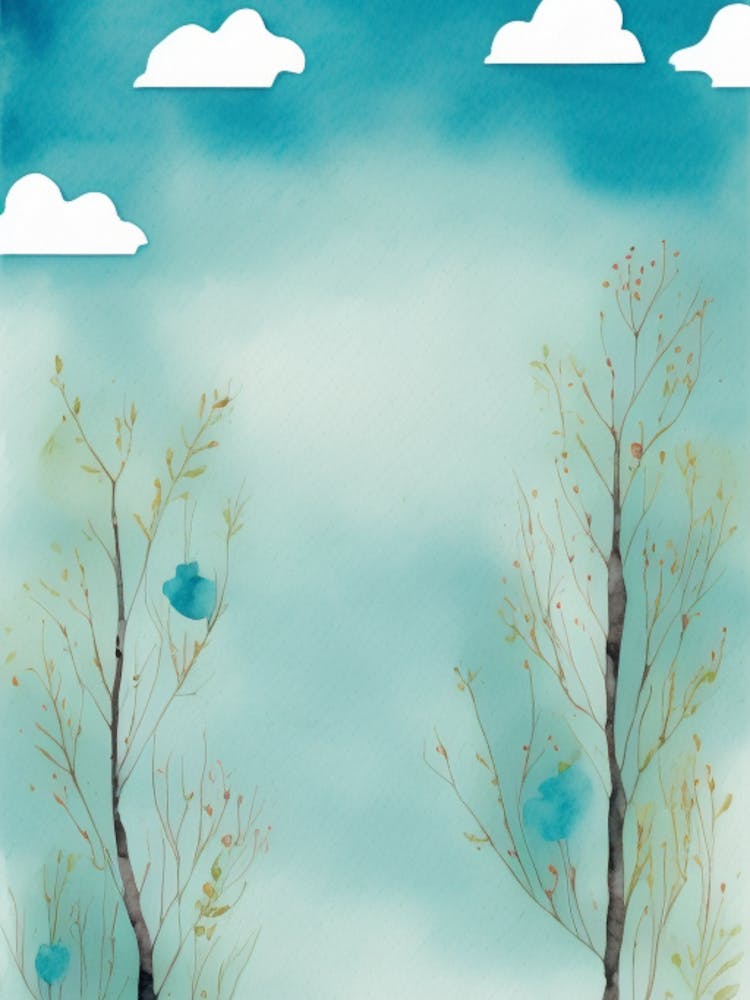 Watercolor Of Trees 2