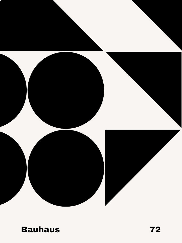 Geometric Bauhaus Poster B&W 72