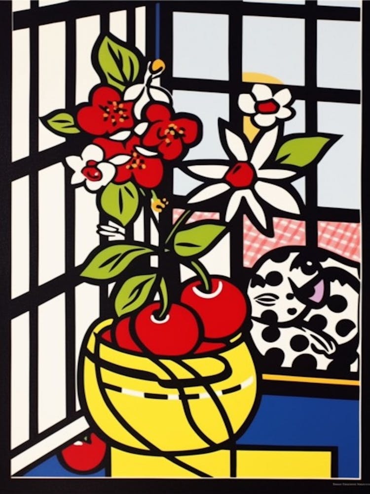 Apple Flower Still Life  1 Pop Art Style