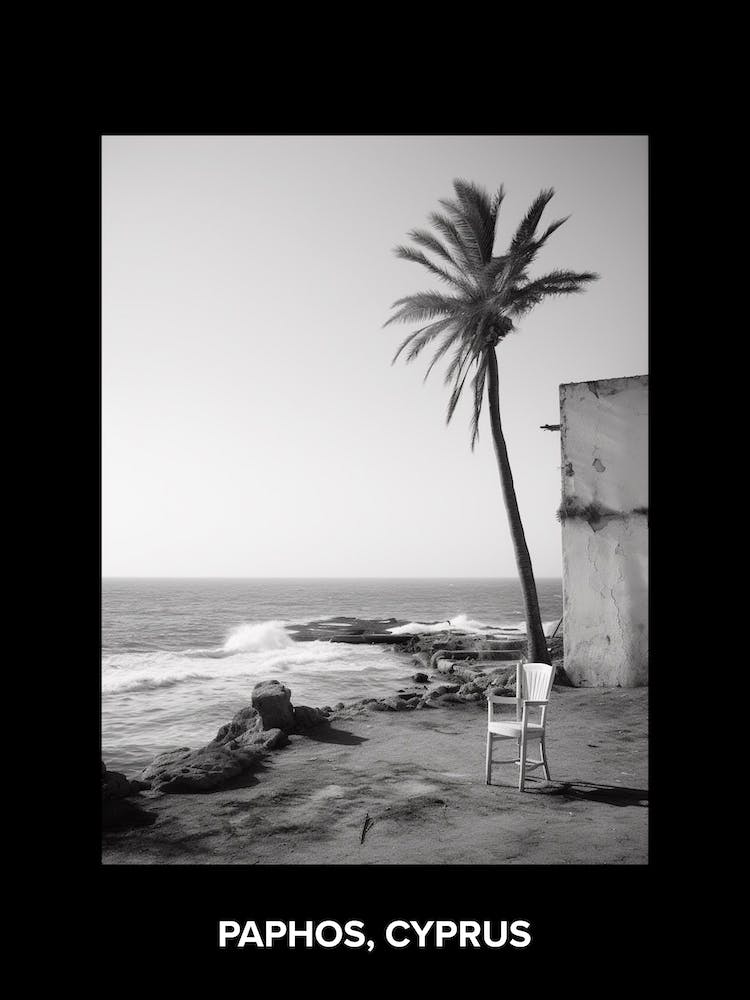 Poster Of Paphos, Cyprus, Mediterranean Black And White Photography Analogue 1