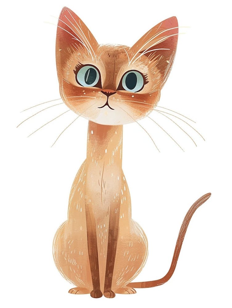 Abyssinian Cat Clipart Illustration 1