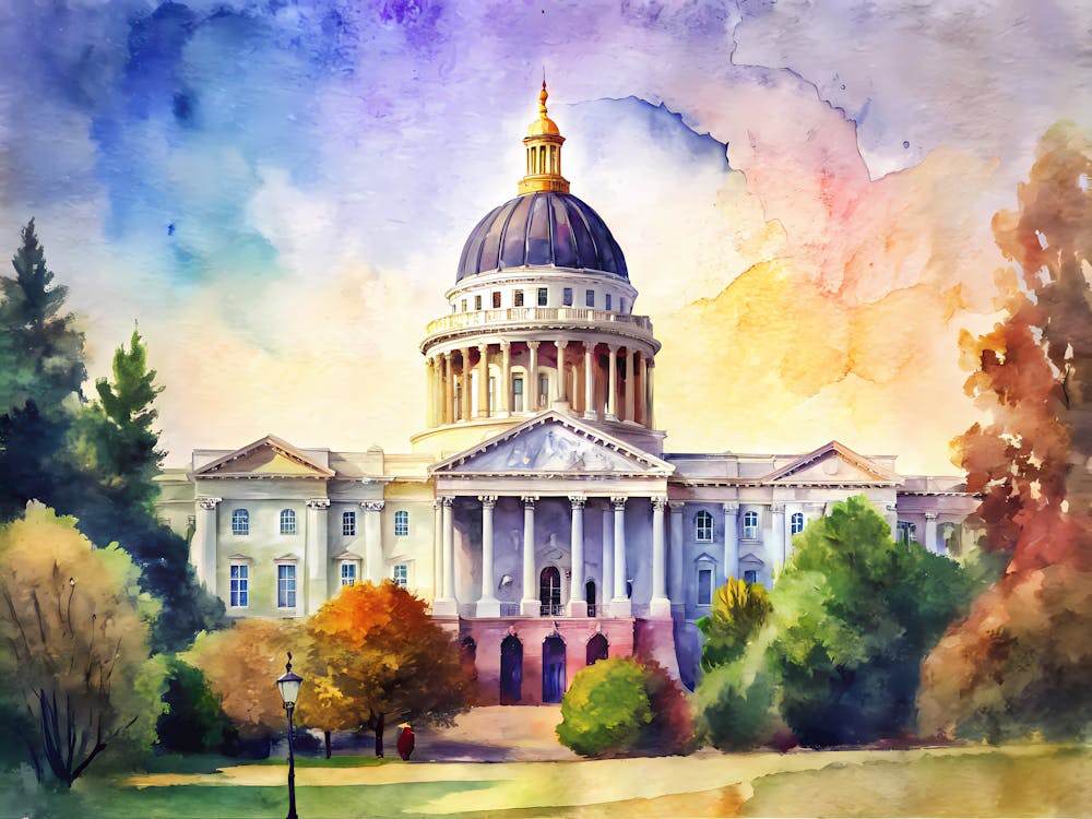 Sacramento California A Vintage Illustration
