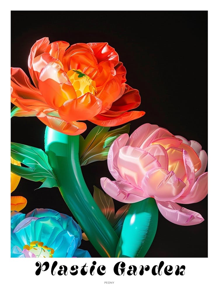 Bright Inflatable Flowers Poster Peony 4