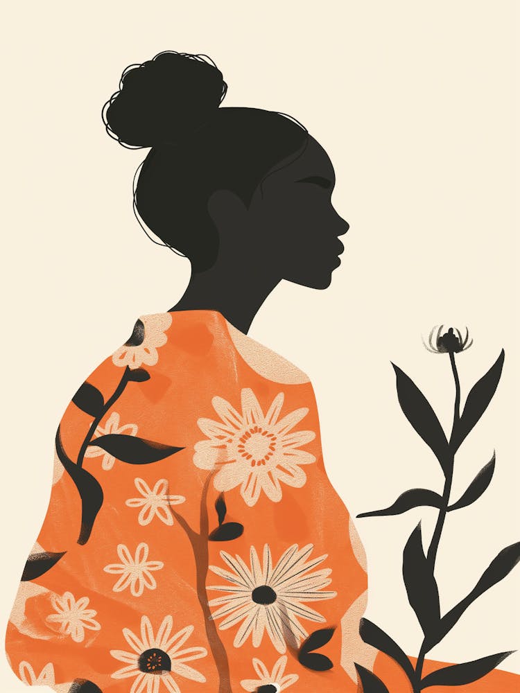 Portrait Of A Woman With Flowers