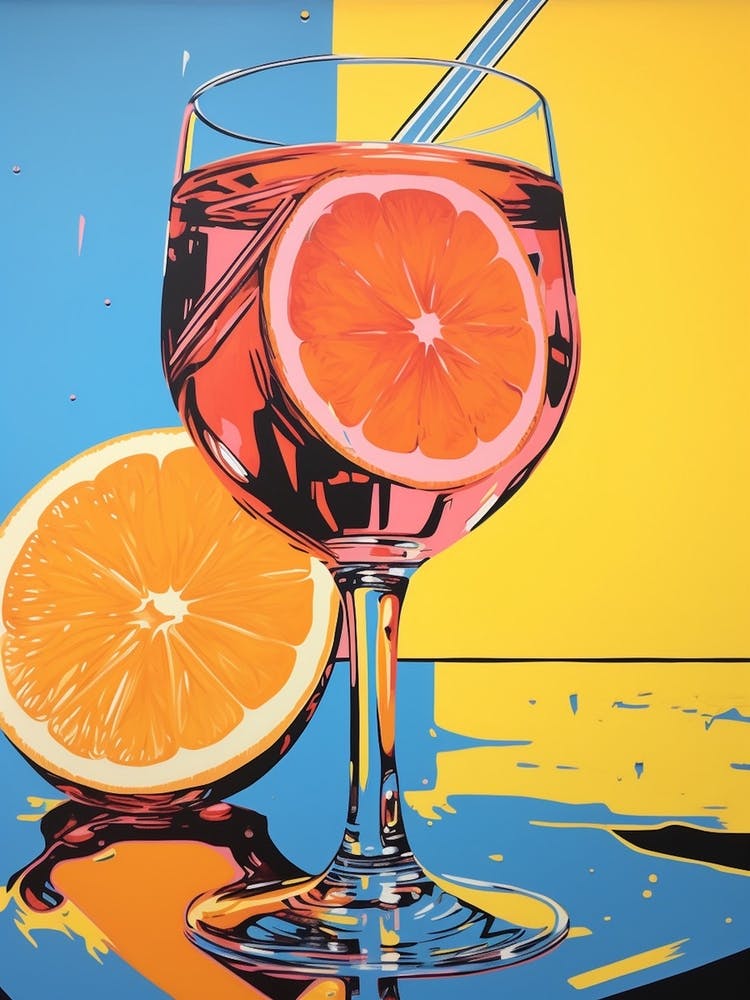 Aperol Blue Orange Pink Pop Art 2
