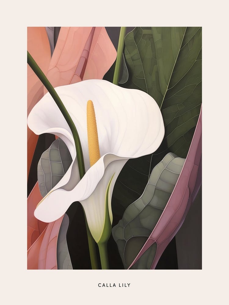 Flower Illustration Calla Lily 1 Poster