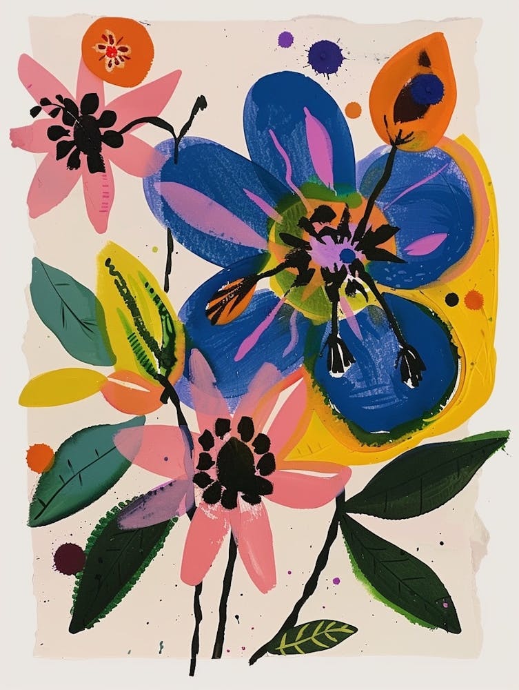 Painted Florals Fuchsia 4