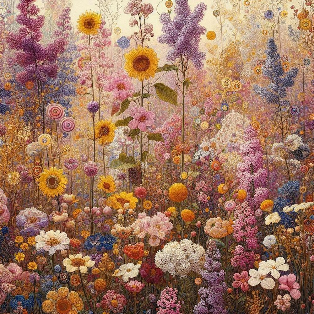 gustav klimt wildflower garden