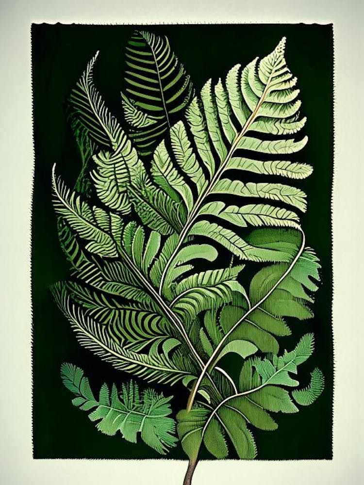 Wood Fern 1 Vintage Botanical Poster