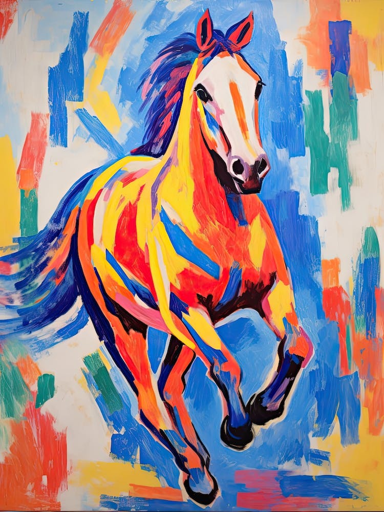 A Horse Painting In The Style Of Fauvist Techniques 1