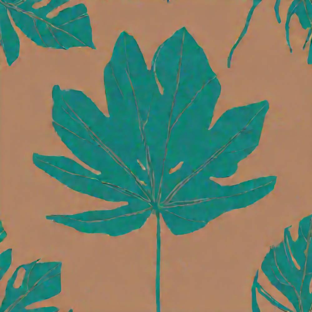 Single Tropical Leaf On A Solid Background pattern art, 120
