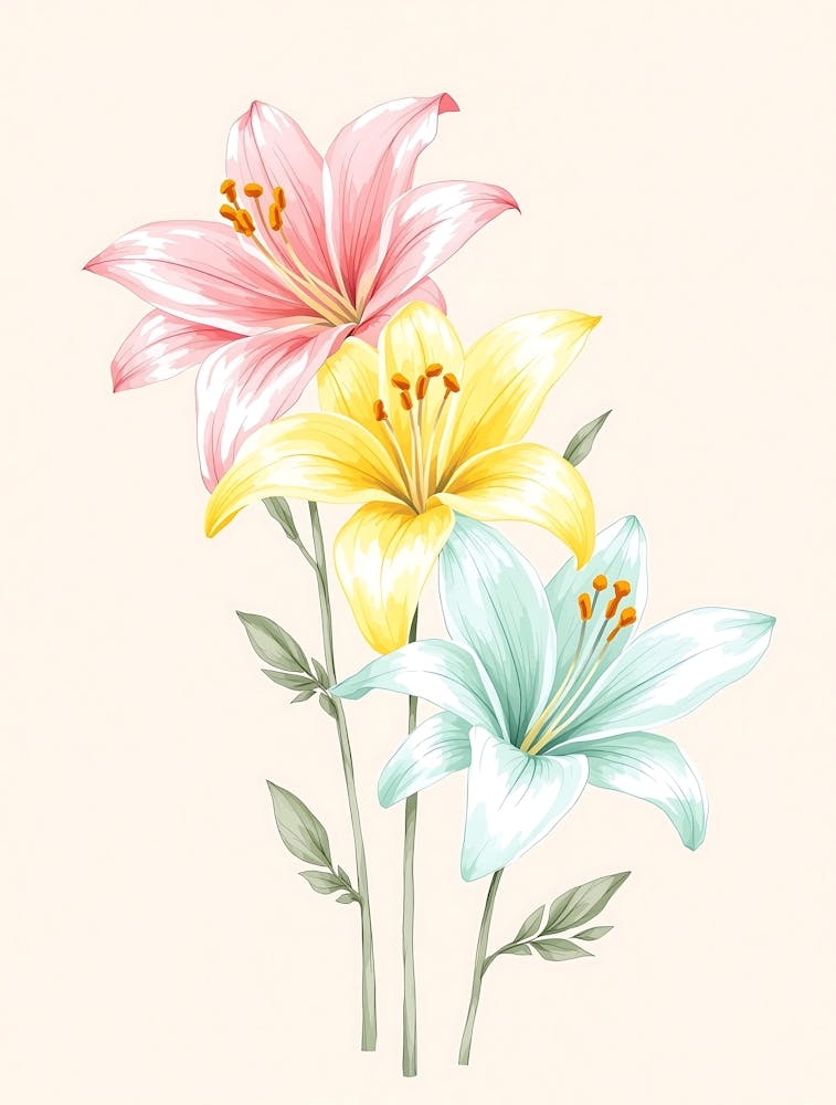Dreamy Boho Wildflowers in Soft Pastel Shades