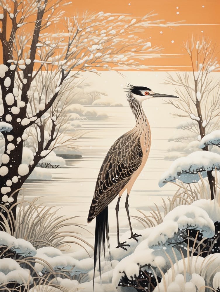 Winter Bird Painting Roadrunner 2