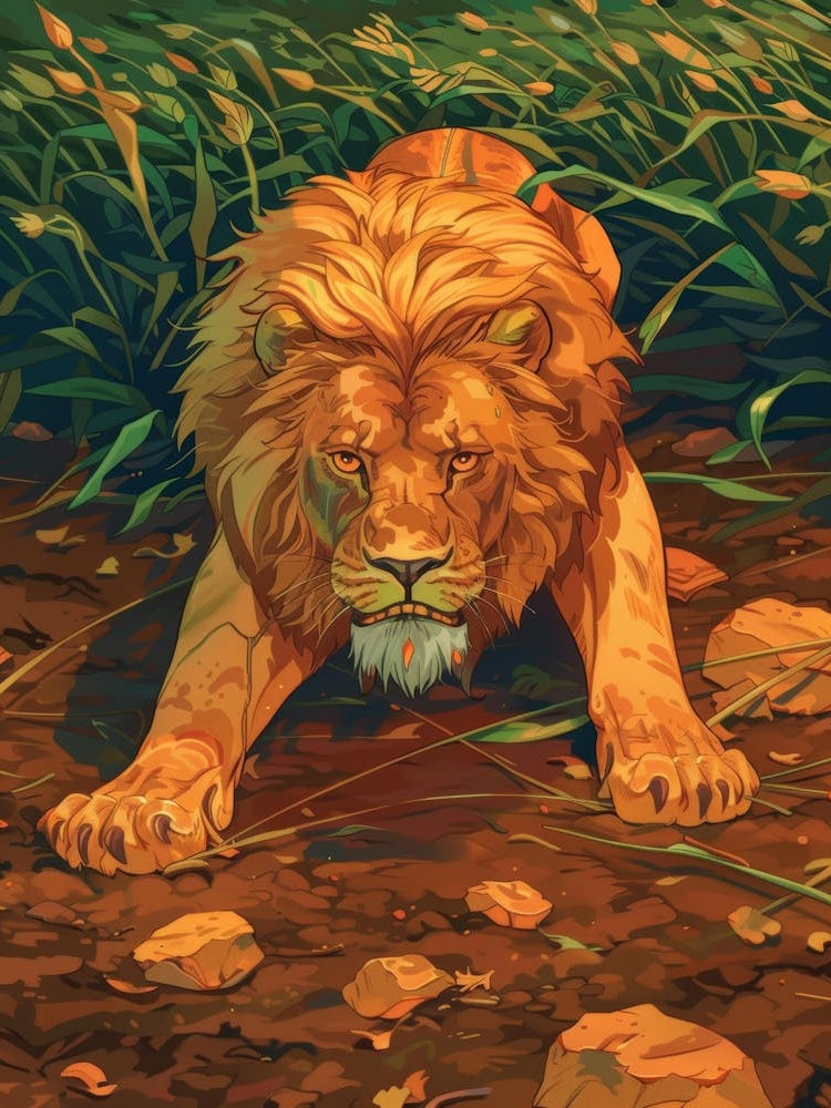 Lion In The Grass
