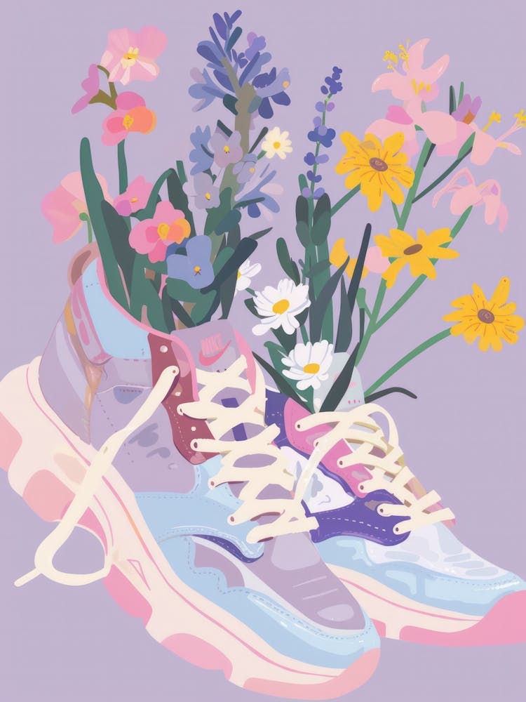 Retro Sneakers With Flowers 90s 4
