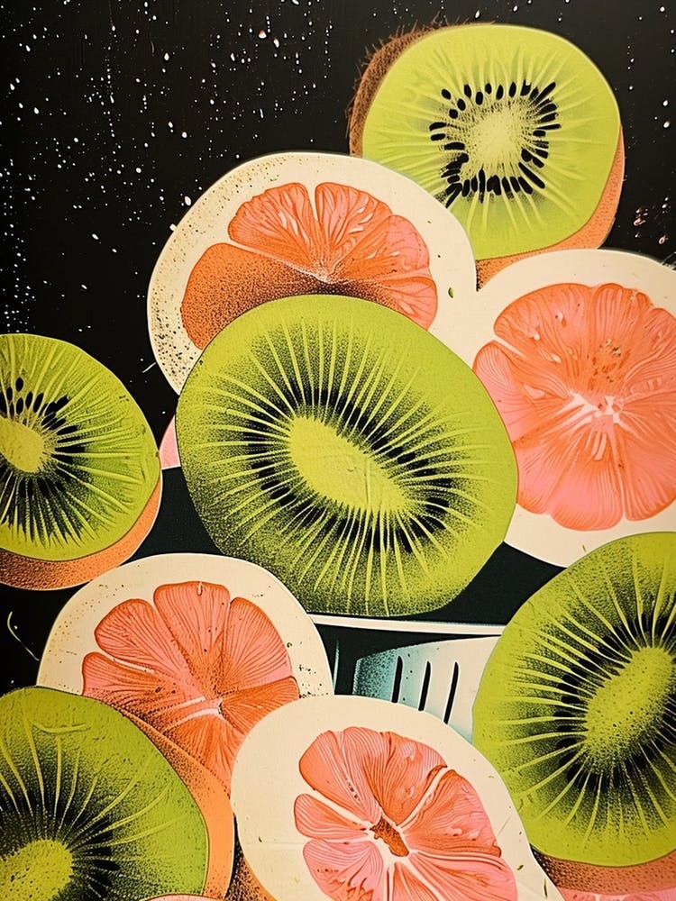 Art Deco Kiwi & Grapefruit