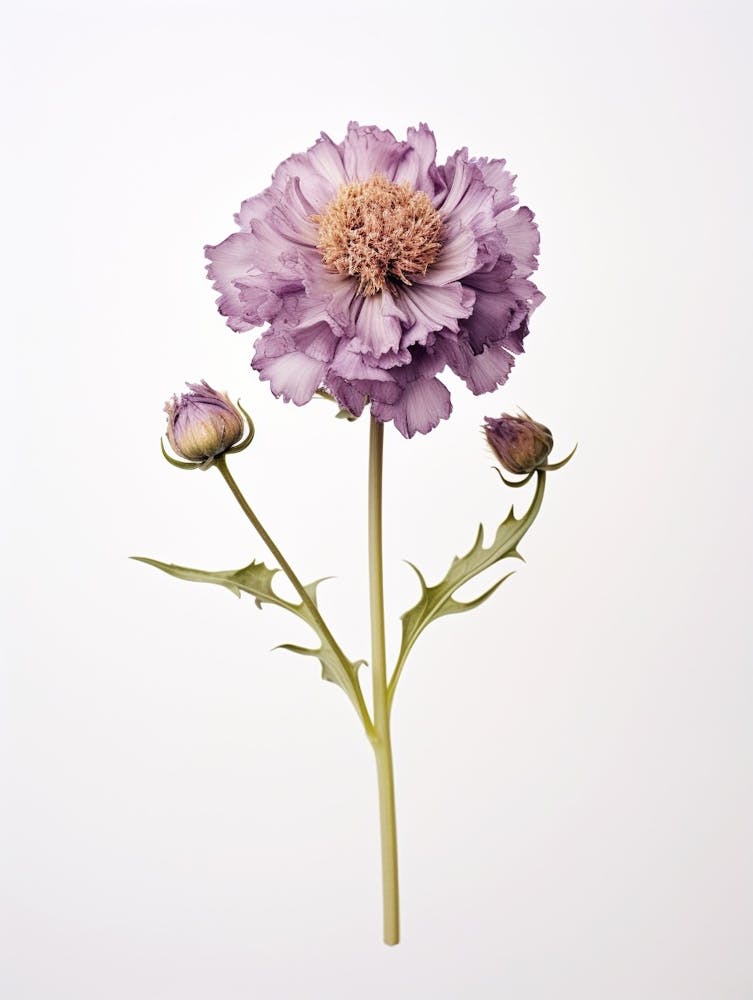 Pressed Flower Botanical Art Scabiosa 1