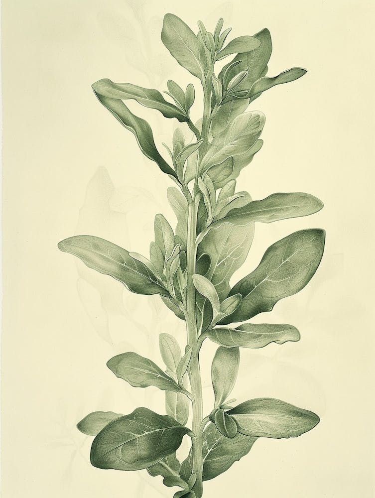 Jade Plant Minimalist Block Print 5