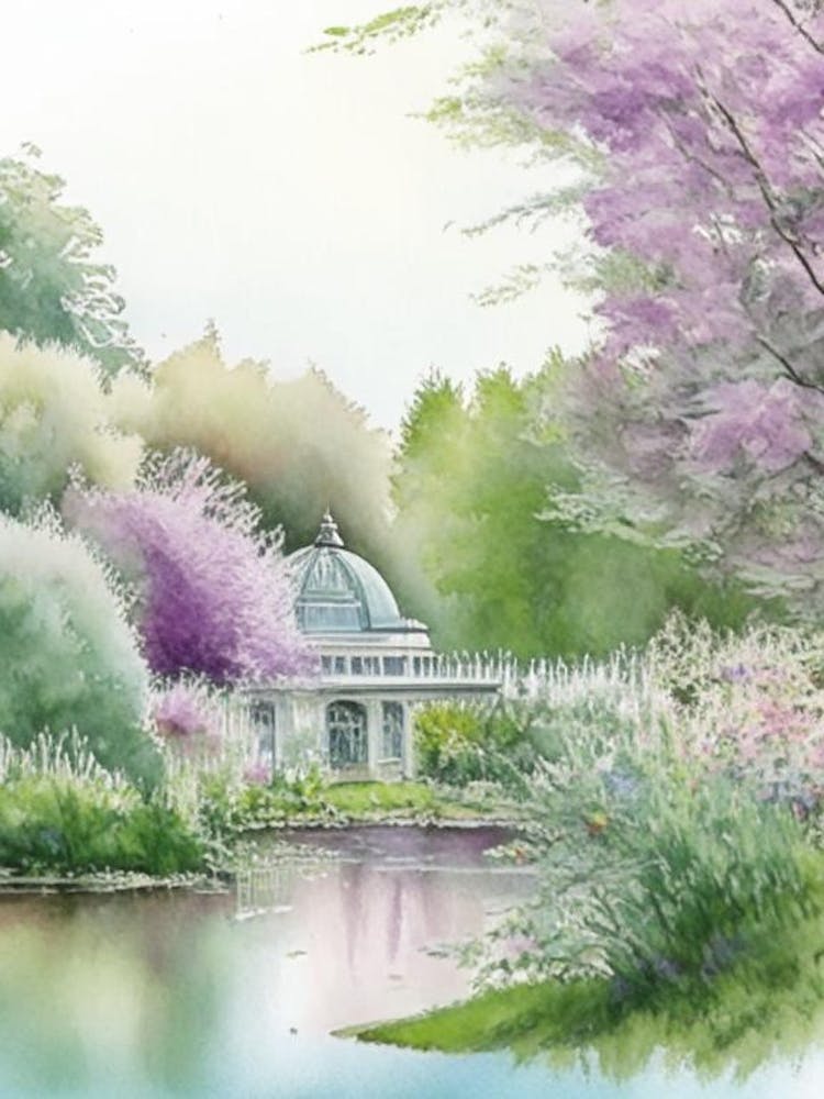 Botanischer Garten München Nymphenburg, Germany Pastel Watercolour
