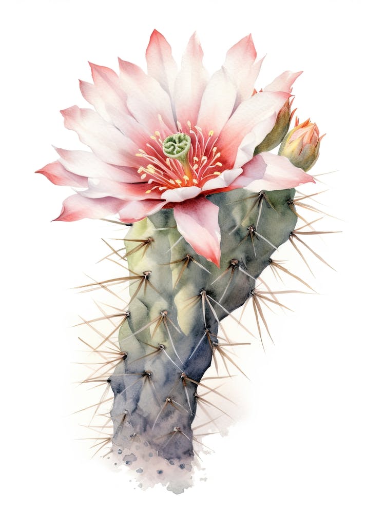 Echinocereus Cactus Watercolour Drawing 1