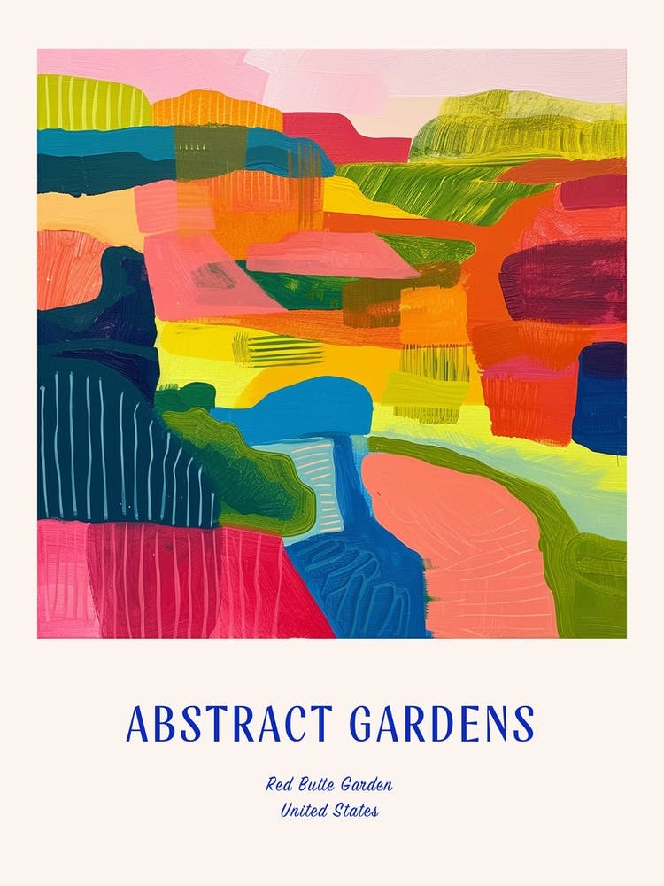 Colourful Gardens Red Butte Garden Usa 2 Blue Poster