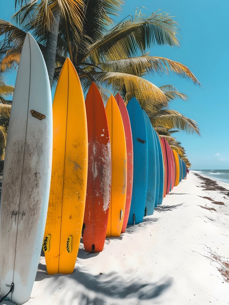 Colorful Surfboards On The Beach 1