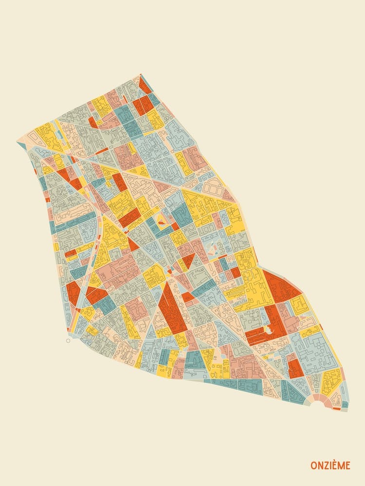 Paris France 11th Arrondissement Neighbourhood Map