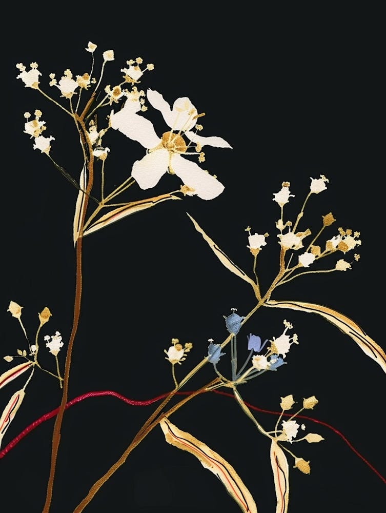 Neonblumen auf Schwarz Schleierkraut 6