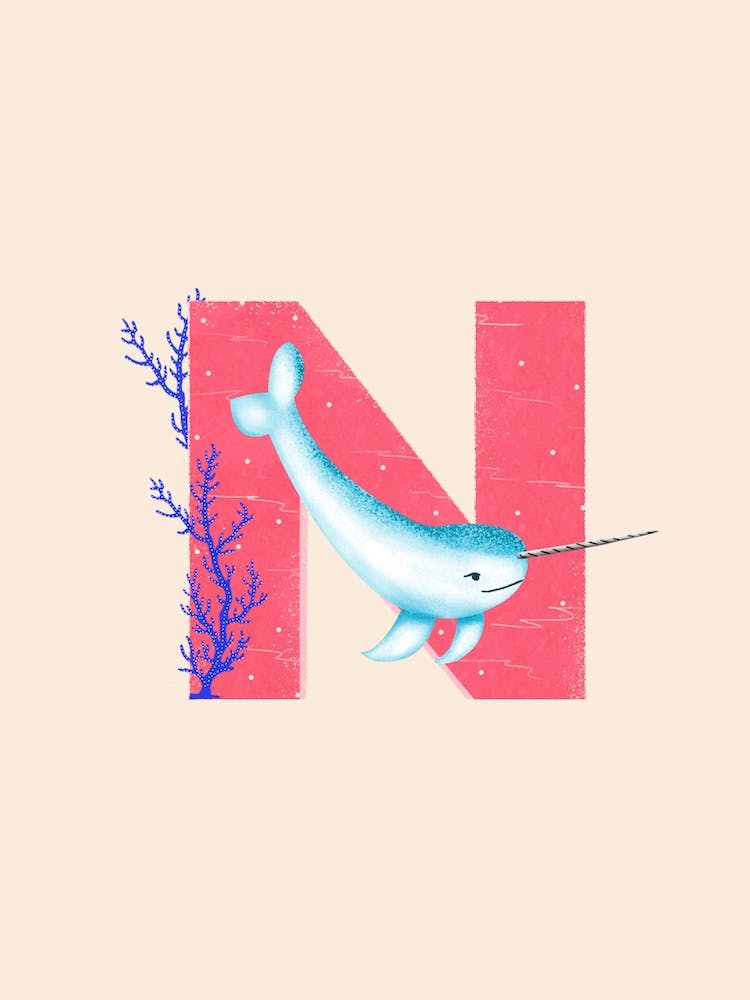 Letter N Narwhal