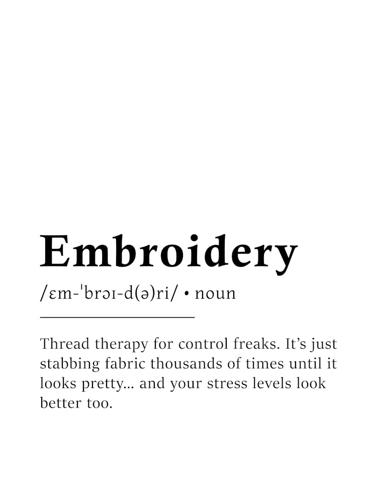 Embroidery Definition Poster - Dictionary 1