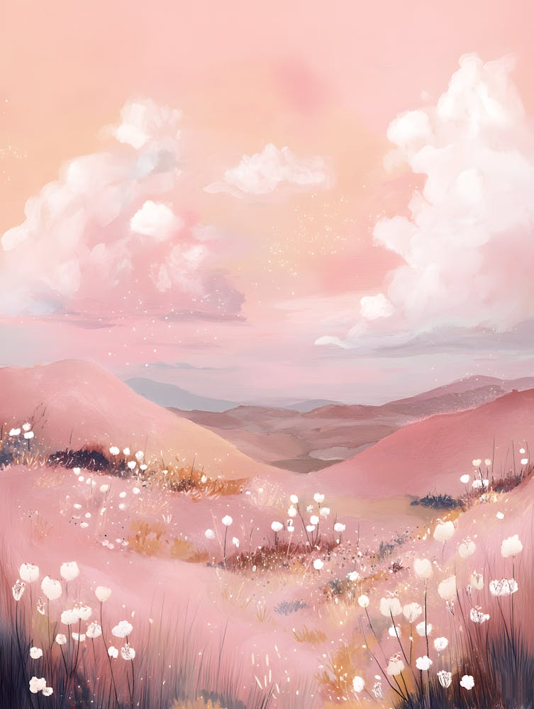 Pink Landscape Painting