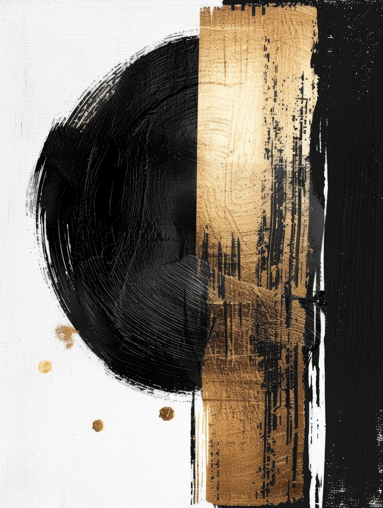 Black And Gold Abstract Painting 29