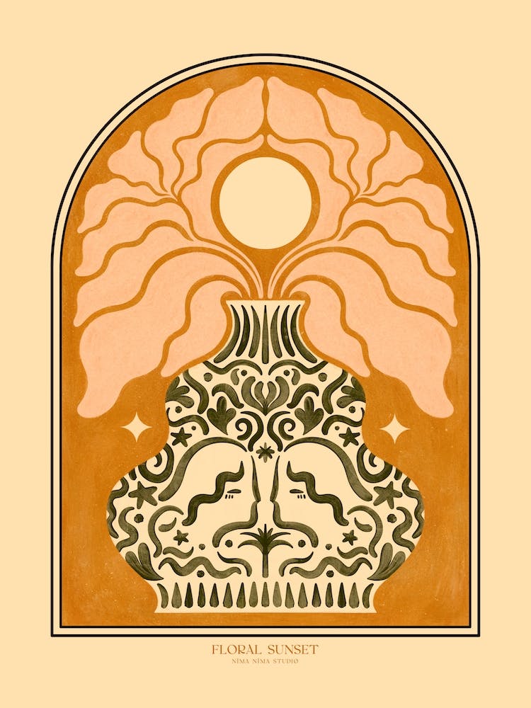 Floral Sunset Vase