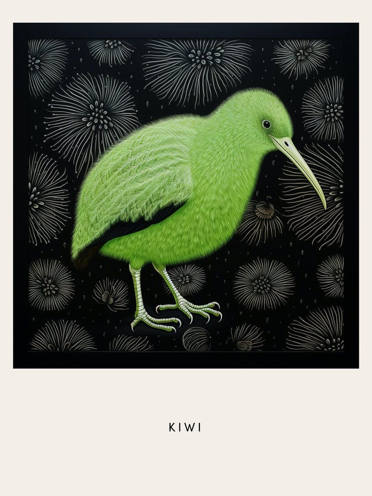 Ohara Koson Inspired Bird Painting Kiwi 2 Poster