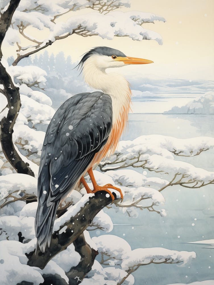 Winter Bird Painting Cormorant 3