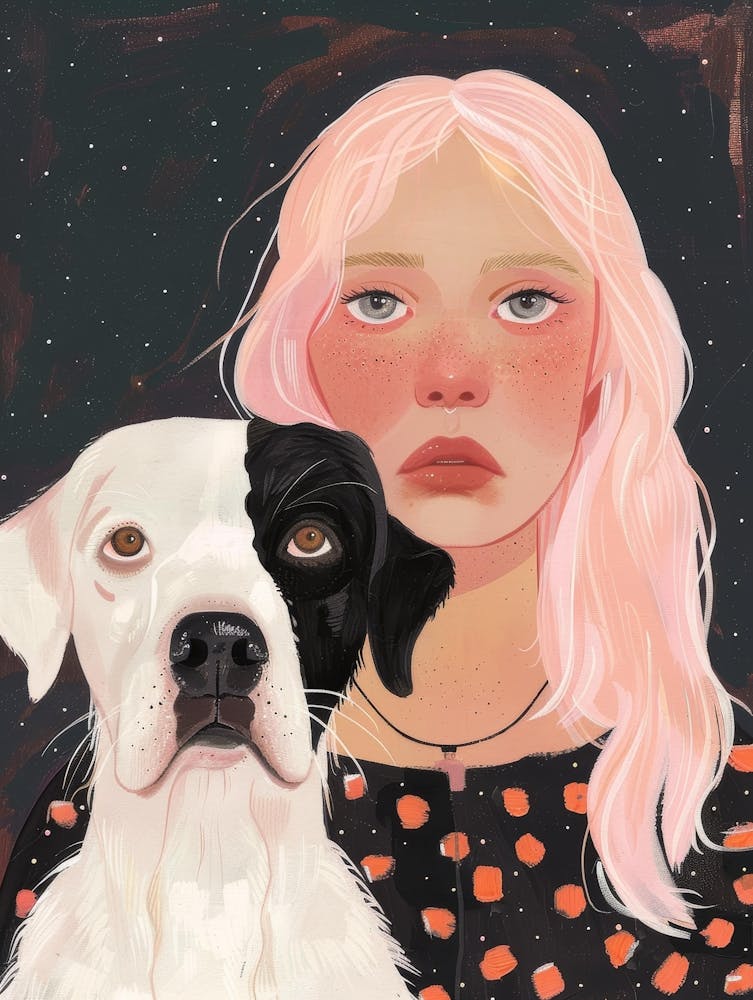 Girl And Her Dog 4