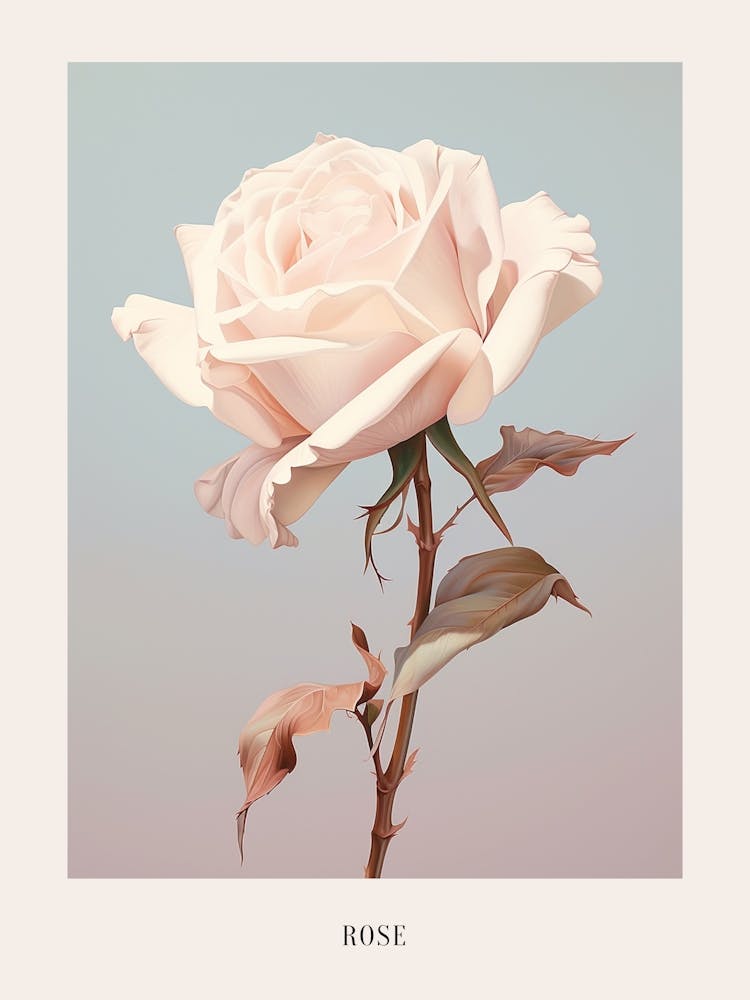 Floral Illustration Rose 4 Poster