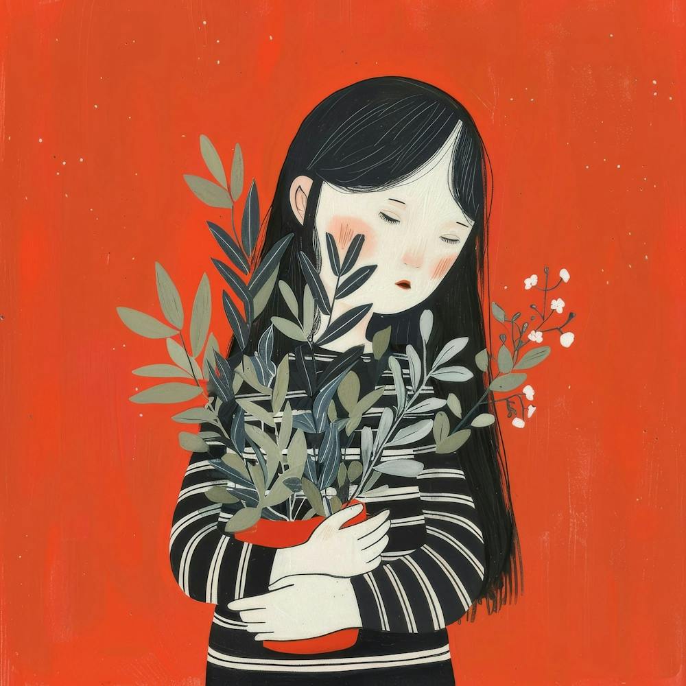Girl With Plants