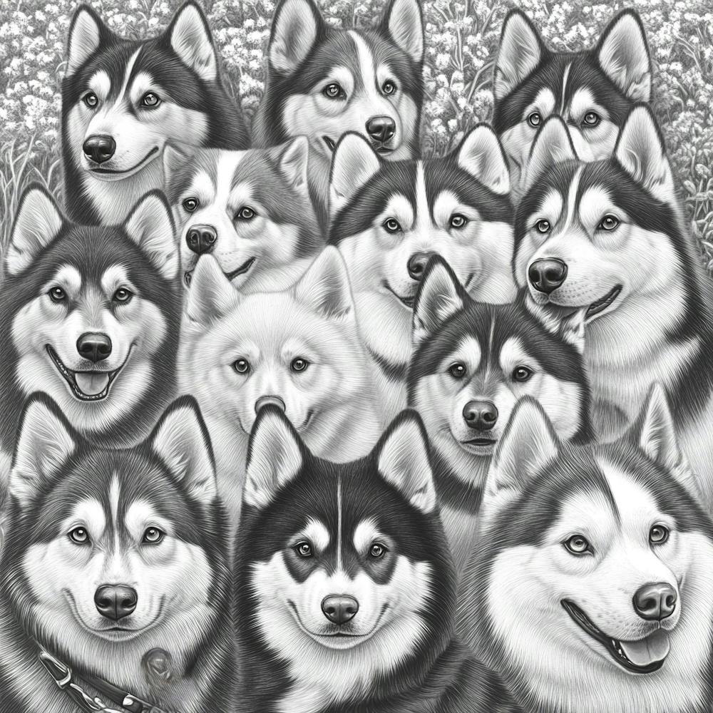 Husky Dogs Art