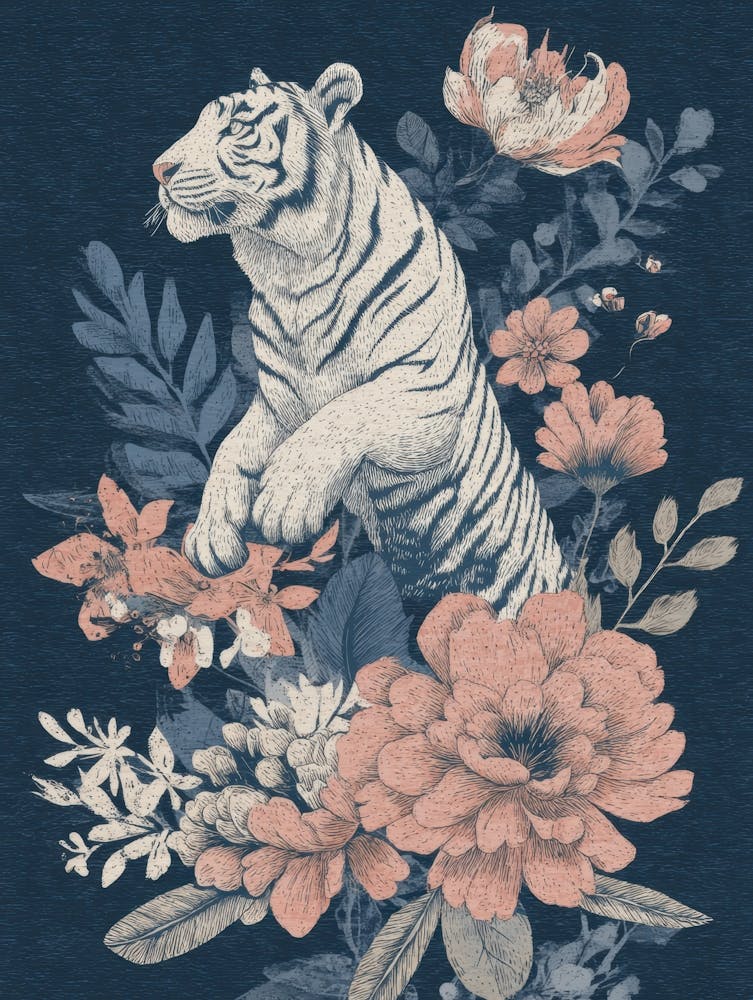 Tiger And Flowers 2