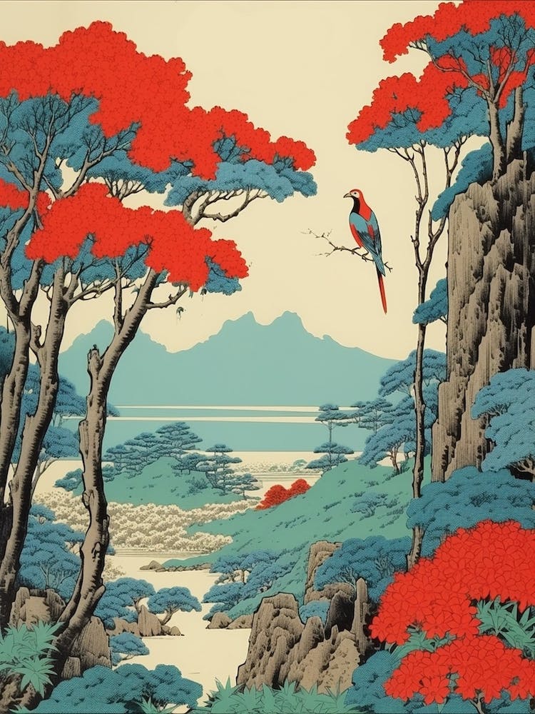 Sado Island, Japan Vintage Travel Art 2