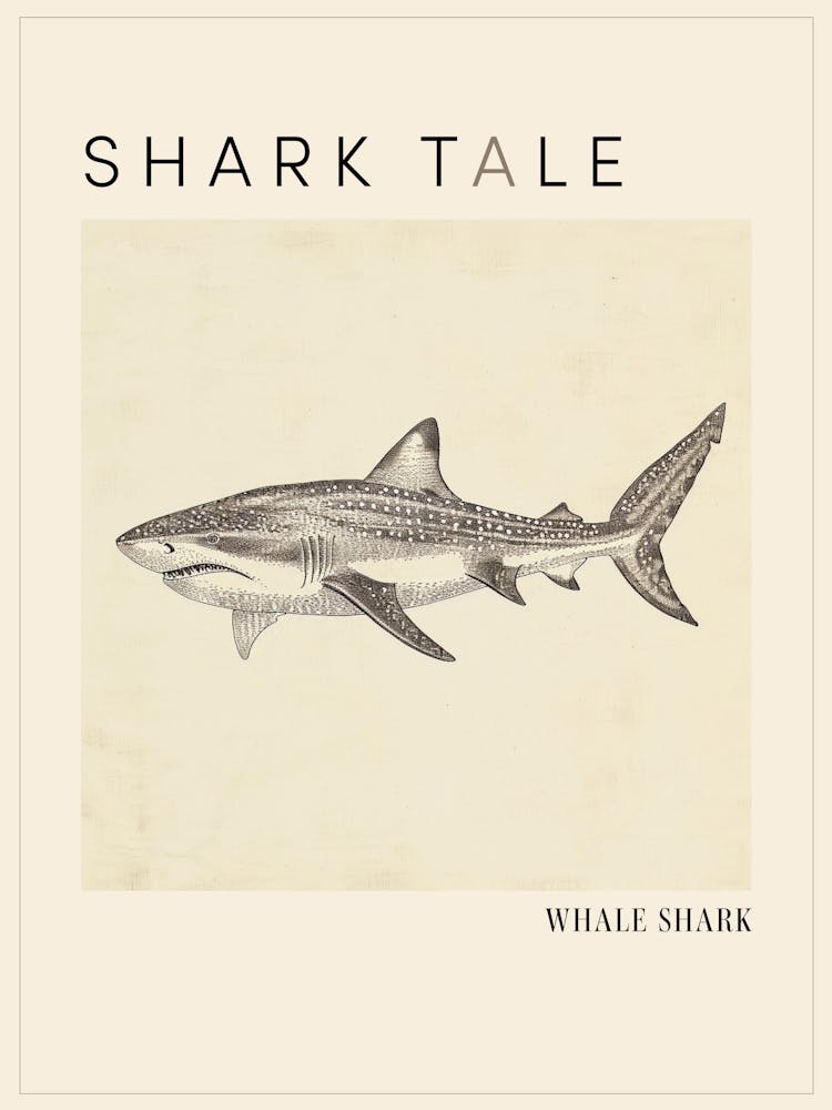 Whale Shark Vintage Illustration 3 Poster