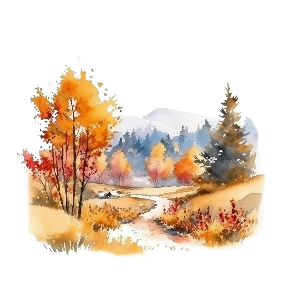 Watercolor Autumn Landscape 29