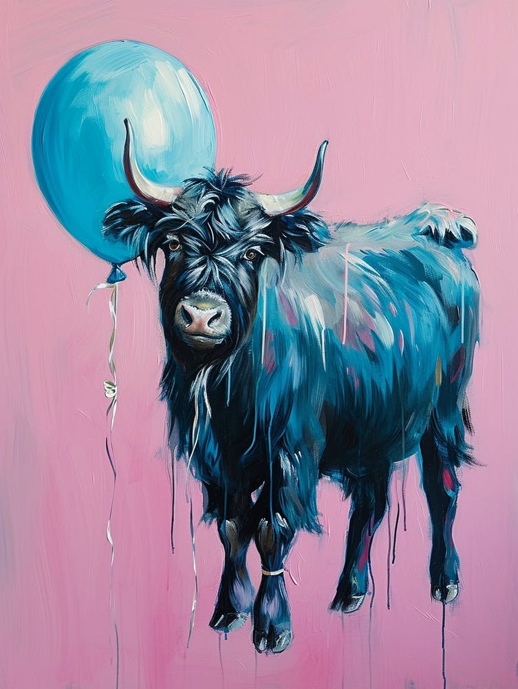 Cute Yak 1 With Balloon