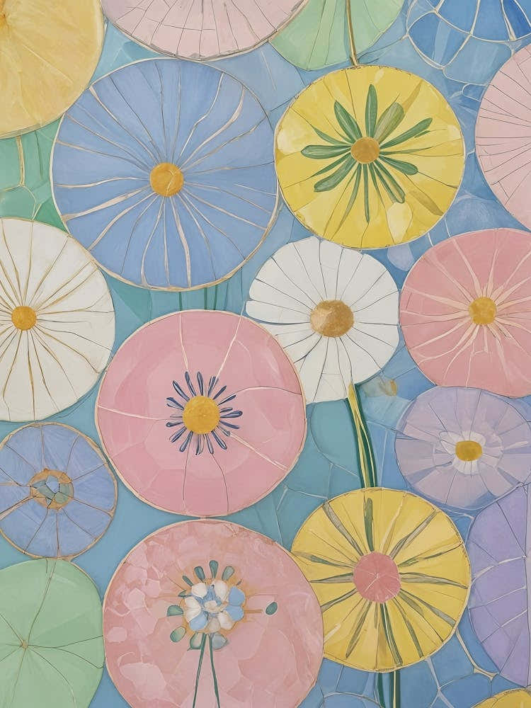 Abstract Floral Pastel Circles